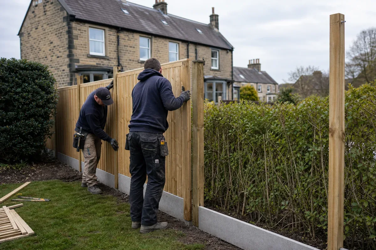 Fence installation work at a Harrogate property
